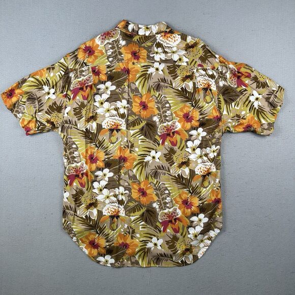 Vintage Guess Button Up Shirt Men’s Medium Floral Hawaiian Tropical Short Sleeve - Picture 12 of 16